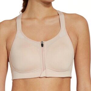 NWT CALIA by Carrie Underwood Strength Zip Front Sports Bra in cameo rose